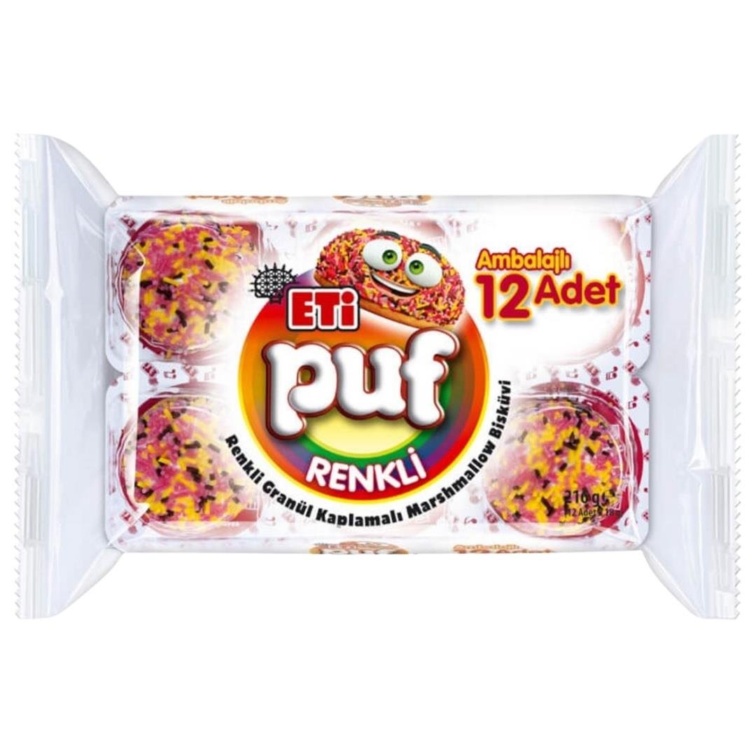ETI PUF GEKLEURD 12STUKS