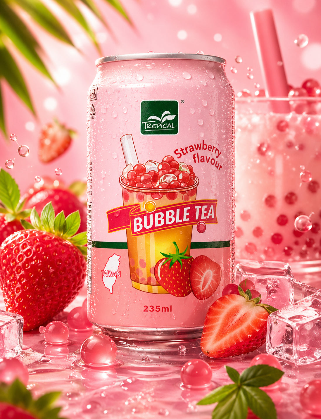 TROPICAL BUBBLE TEA STRAWBERRY 235ML